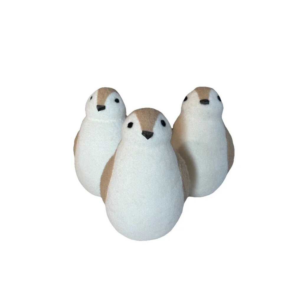Lot Of 3 West Elm Penguin felt object Large 10” Tall